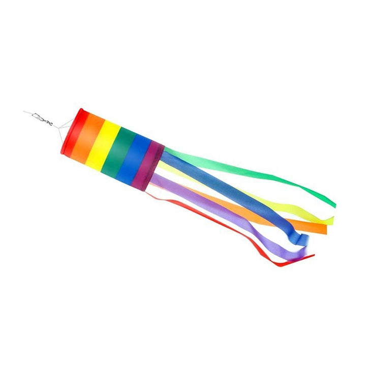 Unisex nan tubular windsock wind streamer with long ribbon tails and swivel hook Bowlift