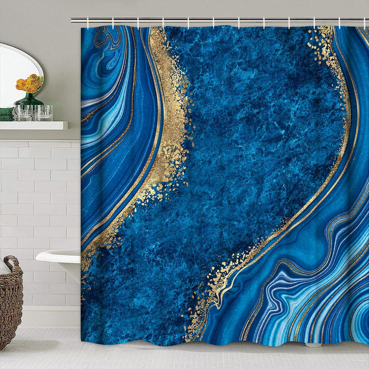 Artistic Marble Texture Shower Curtain Bowlift
