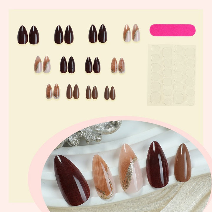 Artificial nail set with elegant, glittering design Bowlift