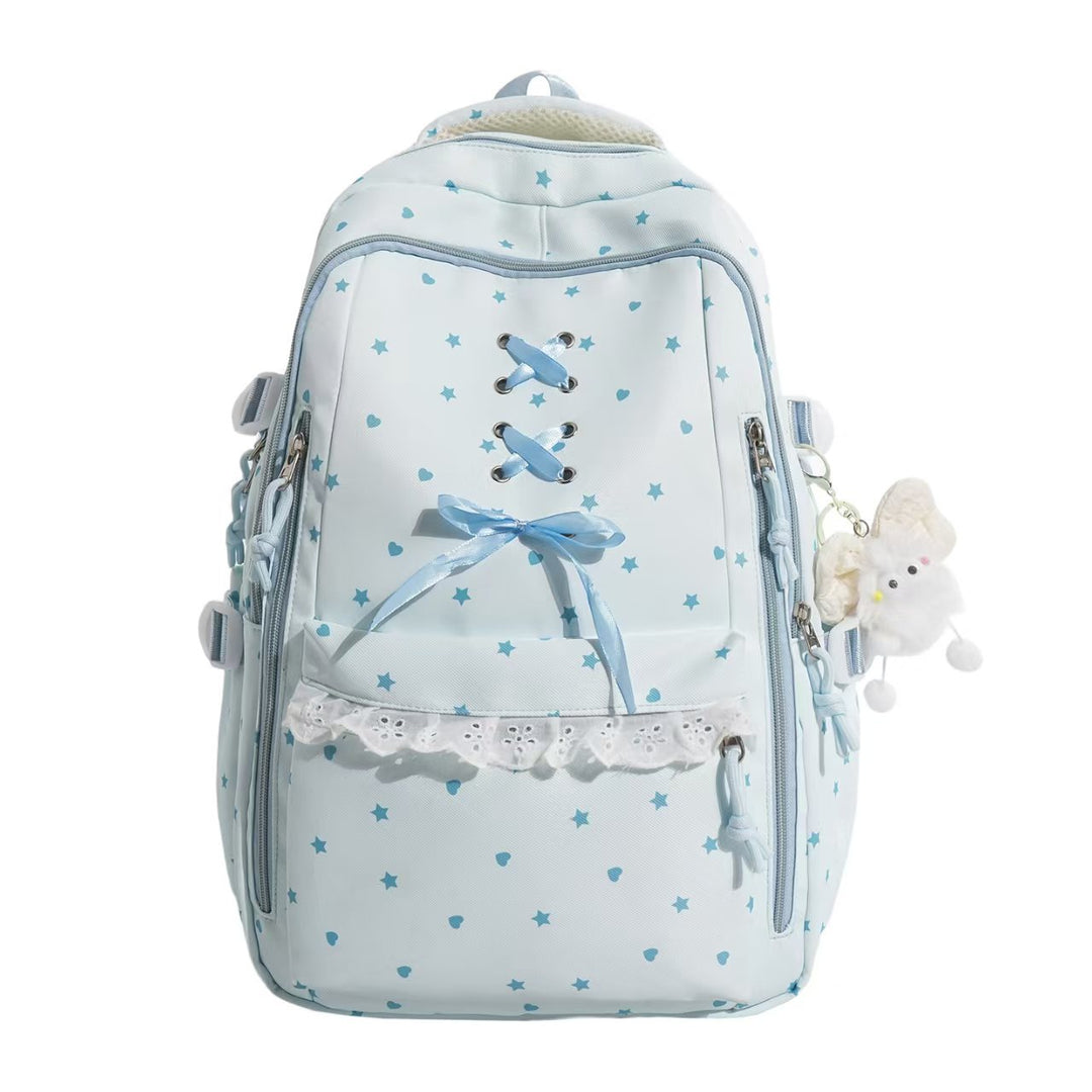 Backpack with Playful Star Motif and Elegant Details Bowlift