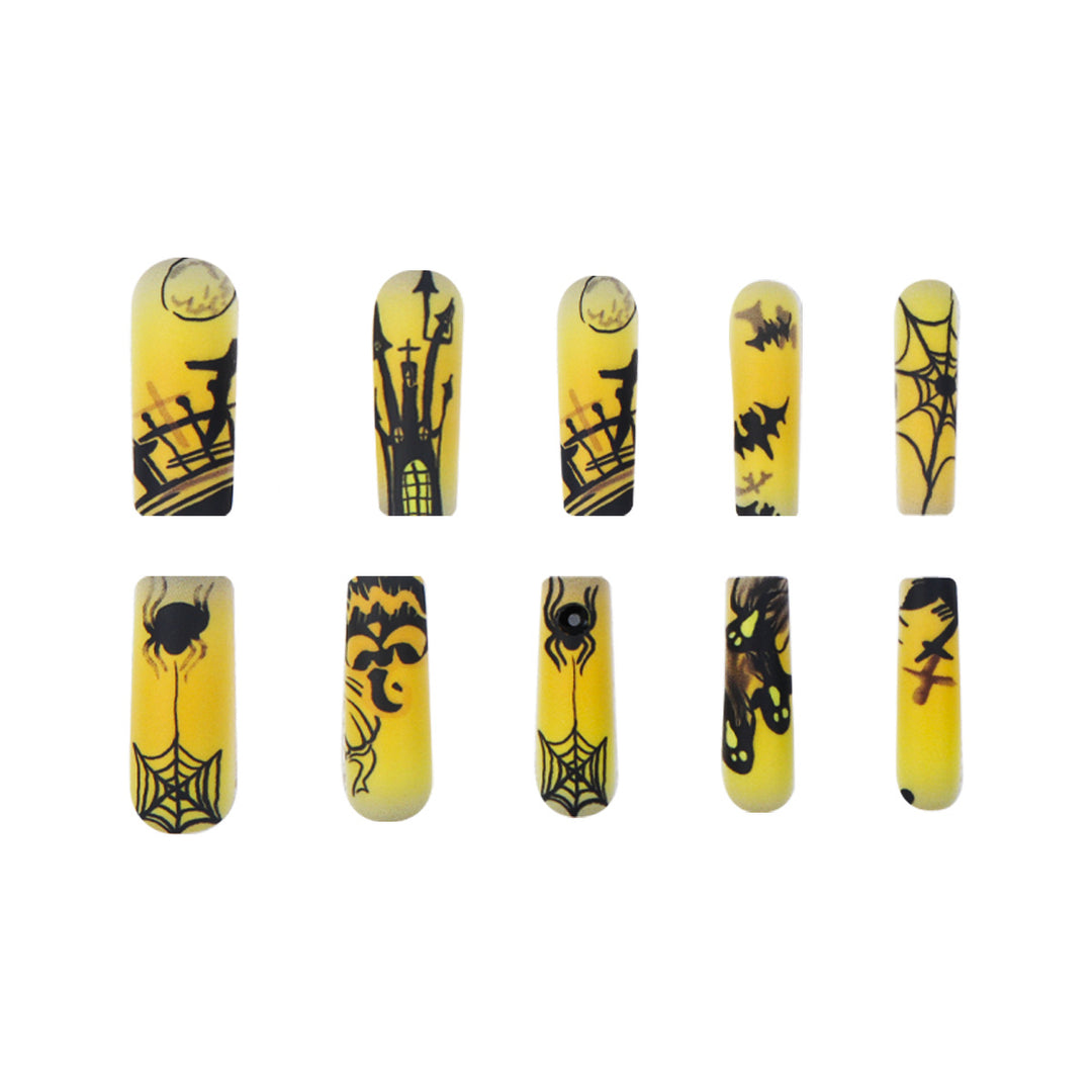Halloween-Themed Long Press-On Nails Bowlift