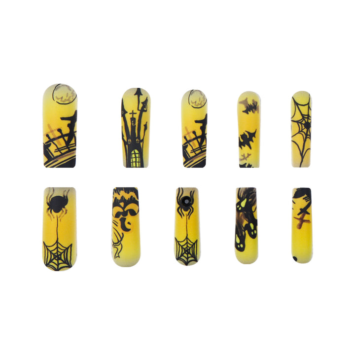 Halloween-Themed Long Press-On Nails Bowlift