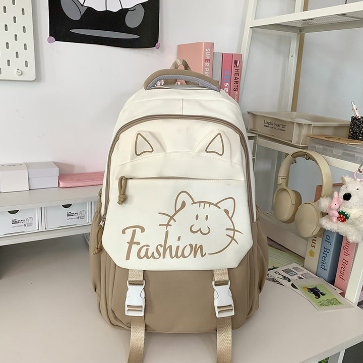 Backpack with Cute Cat Ears and Practical Compartments Bowlift