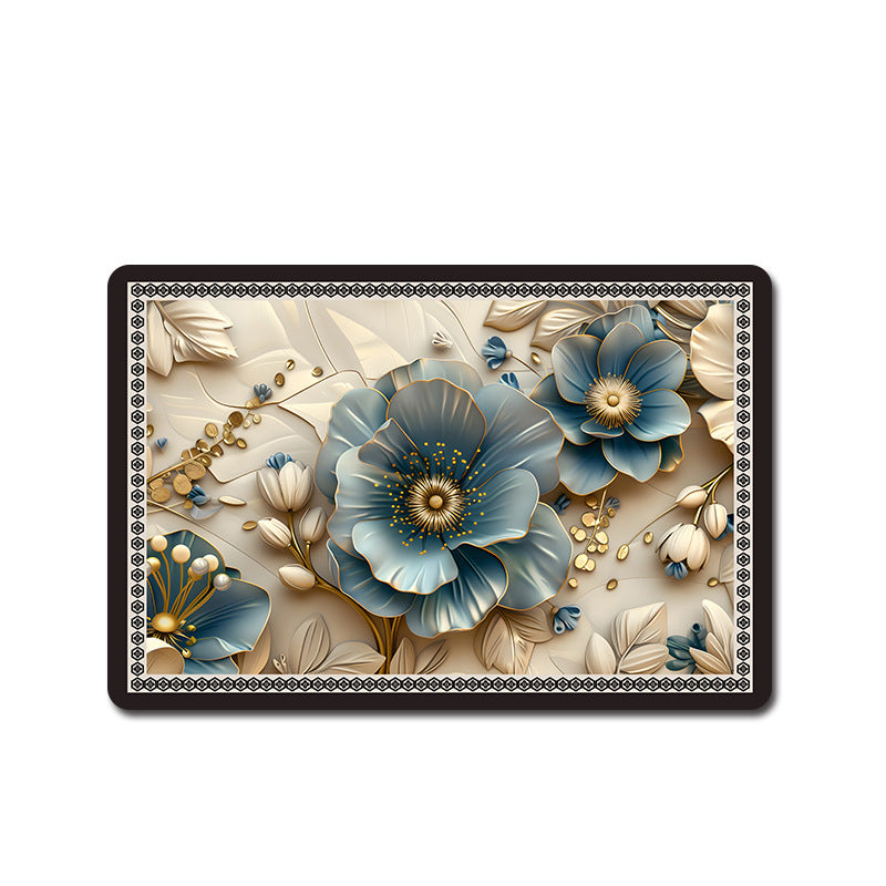 Floral Patterned Comfort Bath Mat Bowlift