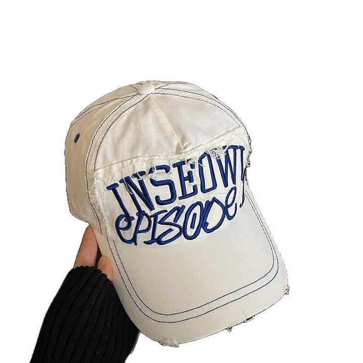 Women's Distressed Artistic Embroidered Cap Bowlift