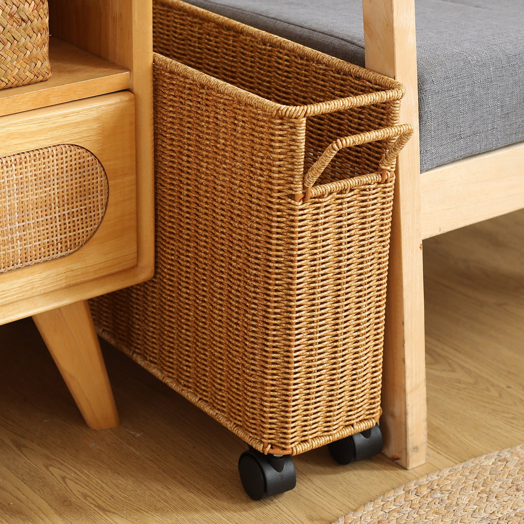Multi-Functional Woven Storage Cart with Wheels Bowlift