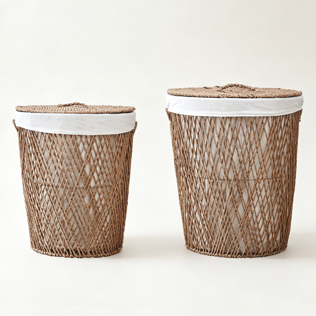 Decorative laundry basket with lid Bowlift