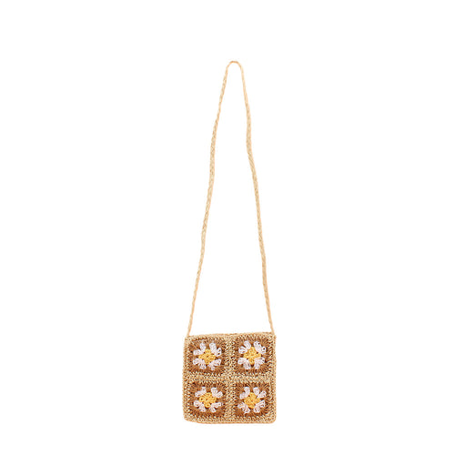 Shoulder bag with hand-crocheted floral pattern Bowlift