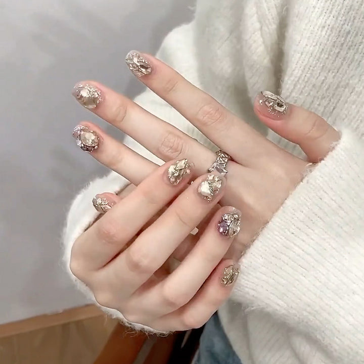 Elegant Sculpted Press-On Nails Bowlift