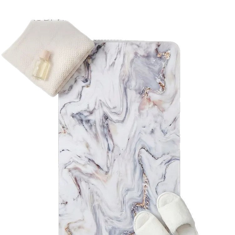 Luxurious Marble Design Bath Mat Set Bowlift