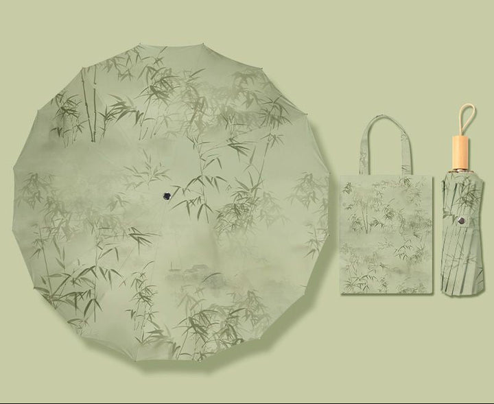 Ladies Foldable Sun Umbrella with Dreamy Floral Design Bowlift