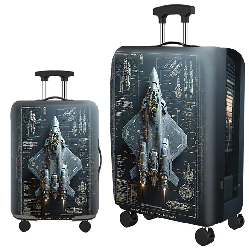Tropical Leaf Print Hard Shell Luggage Bowlift