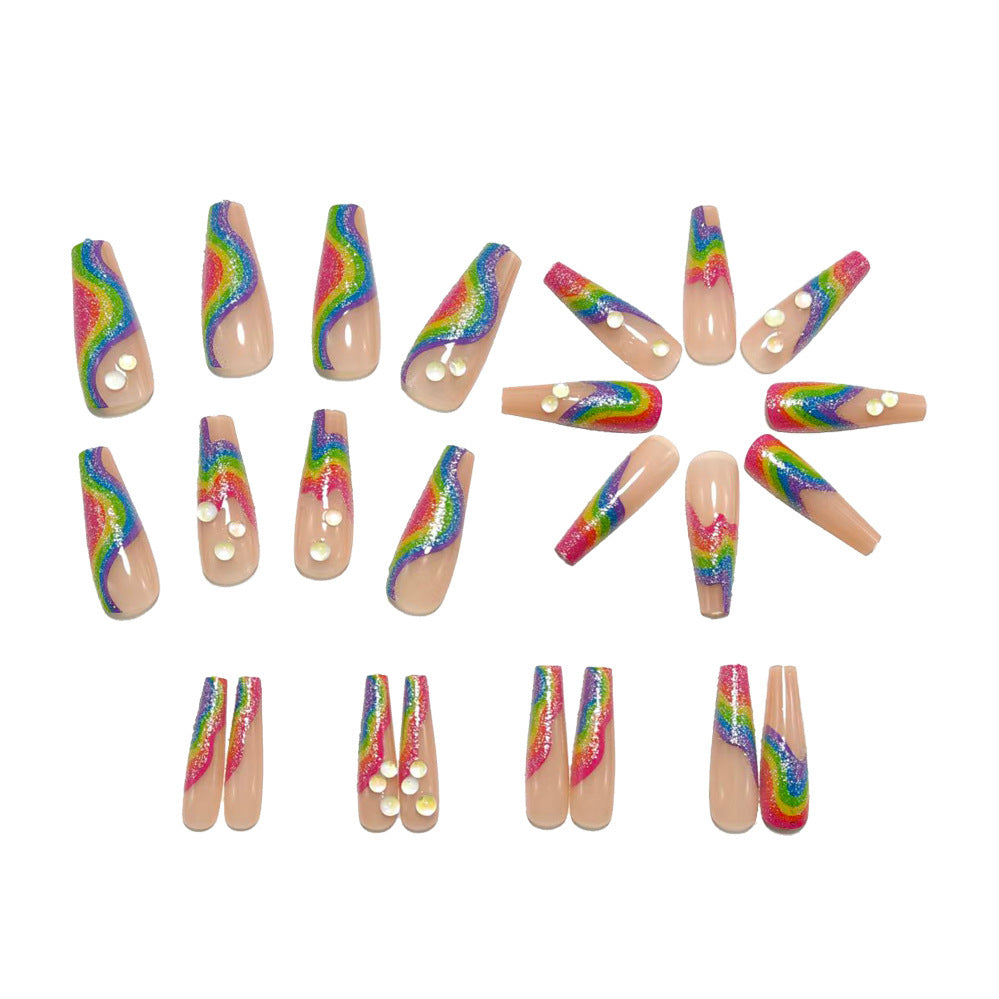 Creative Rainbow Design Art Nails Bowlift