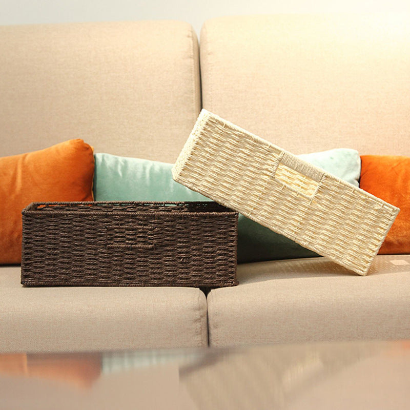 Fabric-Lined Woven Storage Basket Bowlift