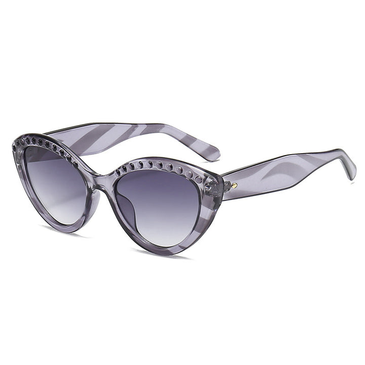 Women Cat-Eye Sunglasses with Glittering Details Bowlift