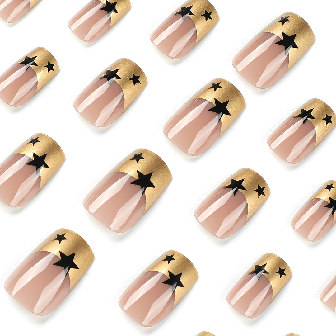 Artful nail design with star accents Bowlift
