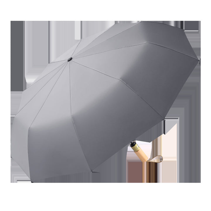 Ladies elegant foldable umbrella with ergonomic wooden handle and wind-resistant construction Bowlift
