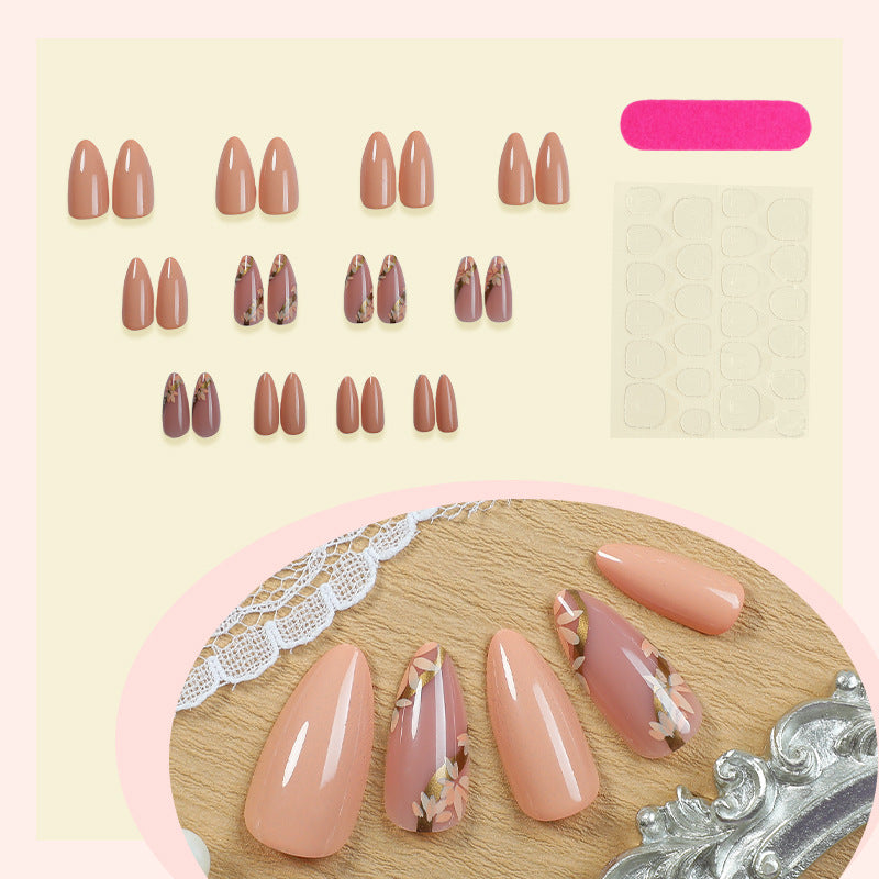 Floral Press-On Nail Art Set Bowlift
