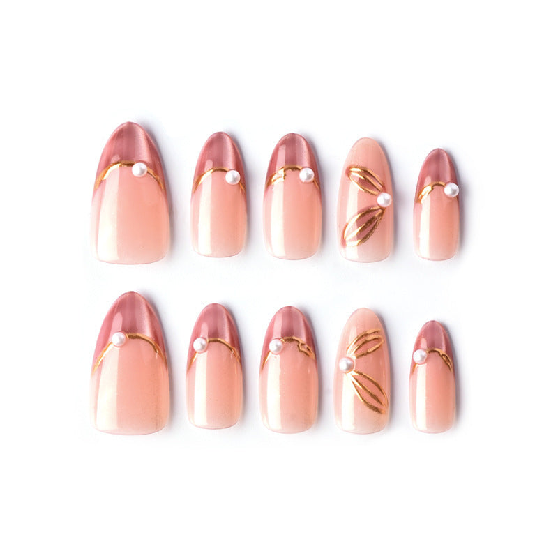 Glamorous Press-On Nail Set with Decorative Accents Bowlift