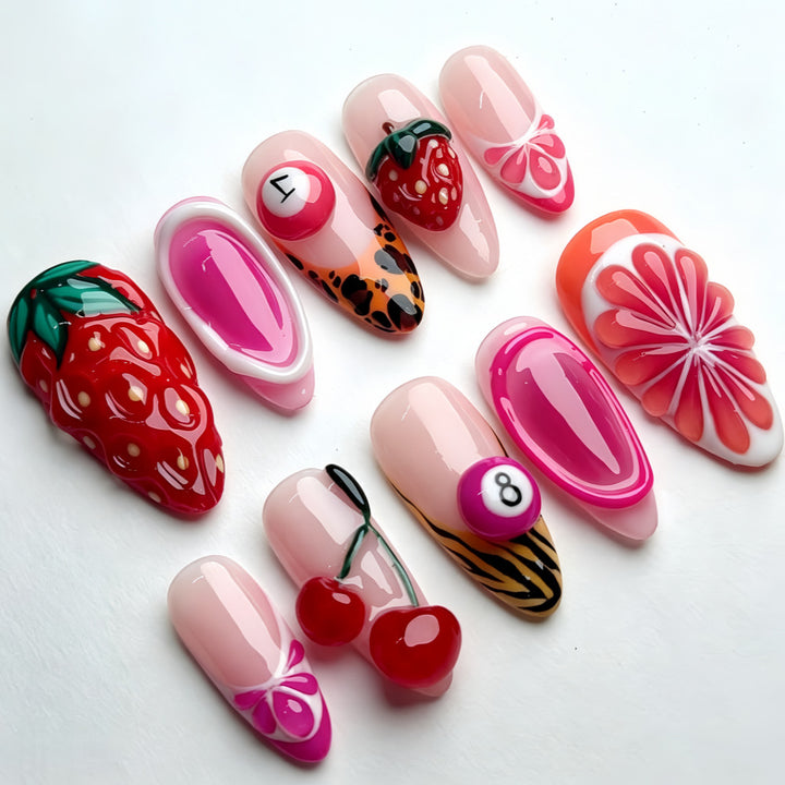 Artificial nail set with fruit motifs Bowlift