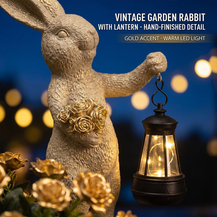 Ceramic Decorative Bunny Table Lantern Figurine Bowlift