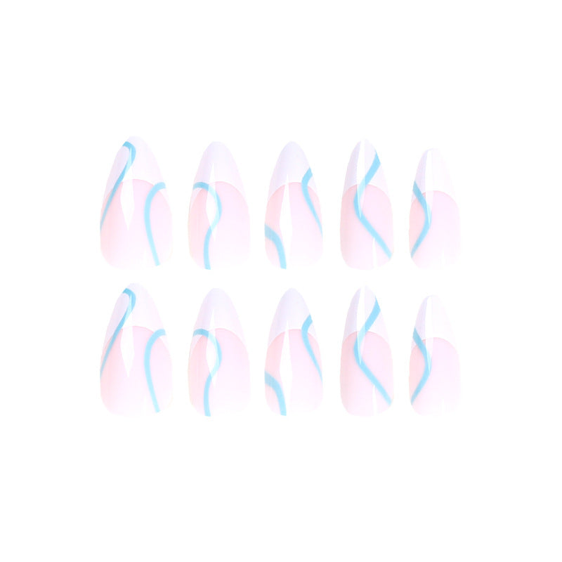 Artful Nail Extensions in an Elegant Design with Colorful Accents Bowlift