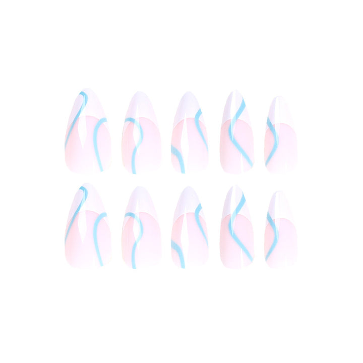 Artful Nail Extensions in an Elegant Design with Colorful Accents Bowlift