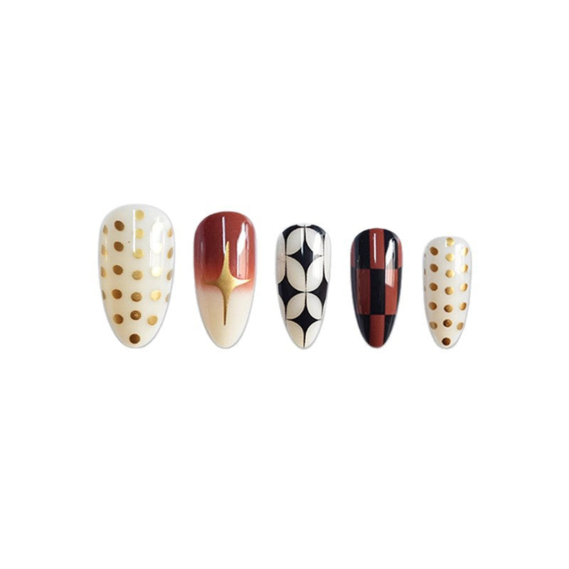 Stylish Stiletto Press-On Nails with Elegant Patterns Bowlift