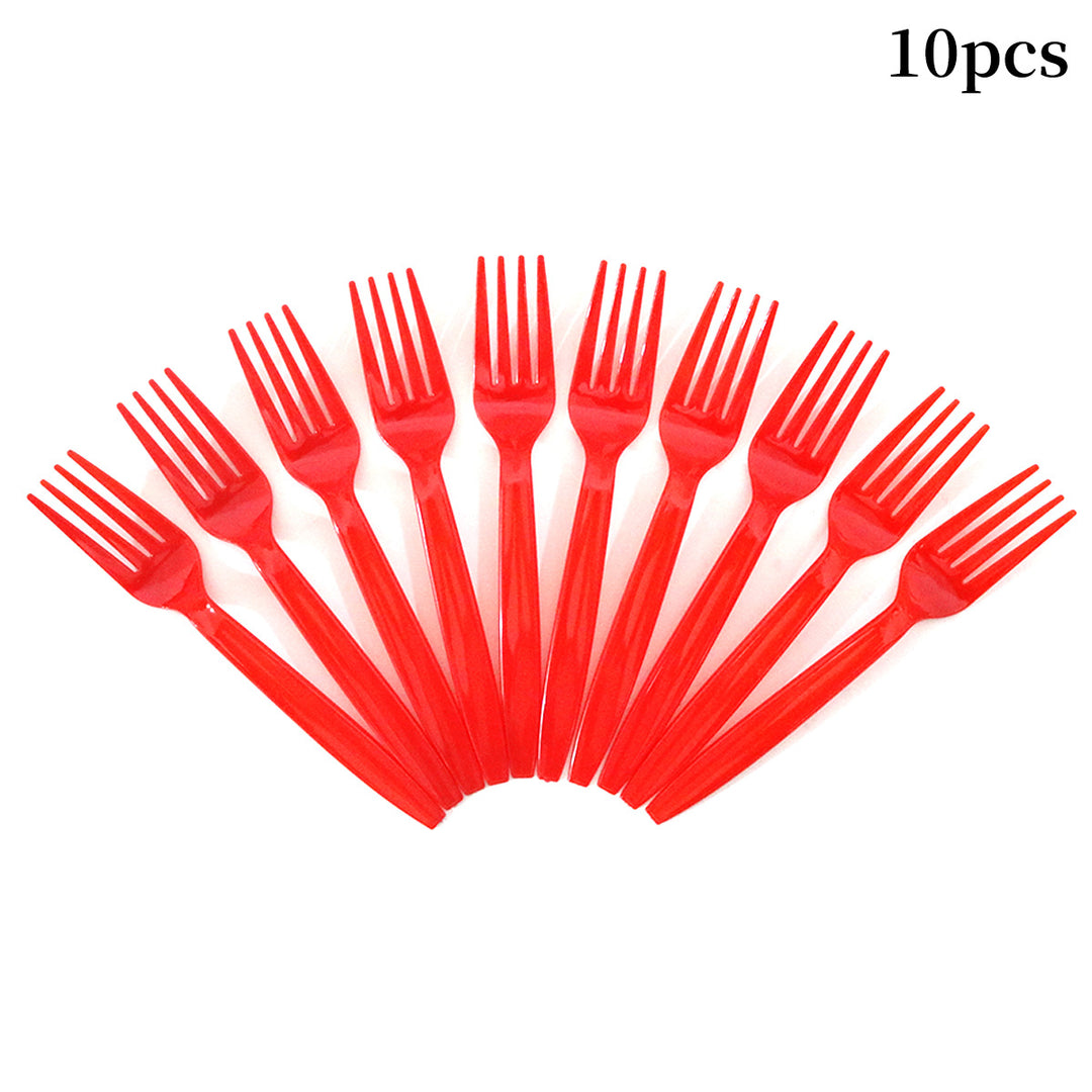 Unisex nan robust disposable forks made of food-safe plastic for dessert and party plates Bowlift