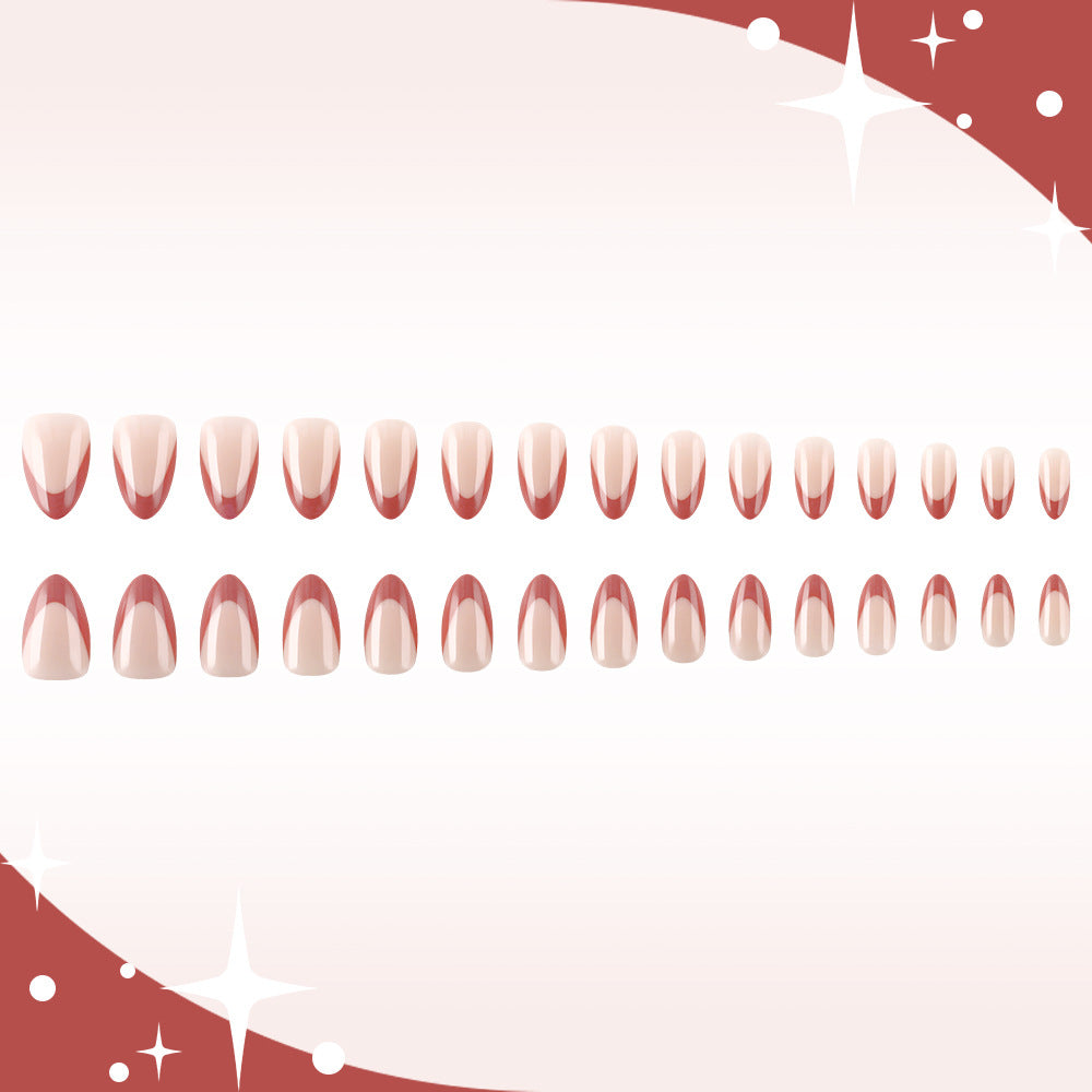 Elegant Almond-Shaped Press-On Nail Art Bowlift