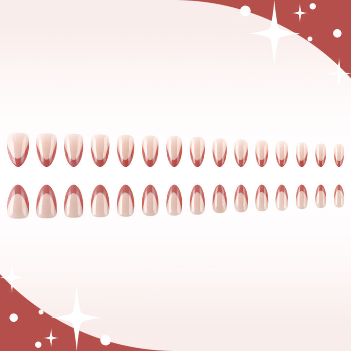 Elegant Almond-Shaped Press-On Nail Art Bowlift