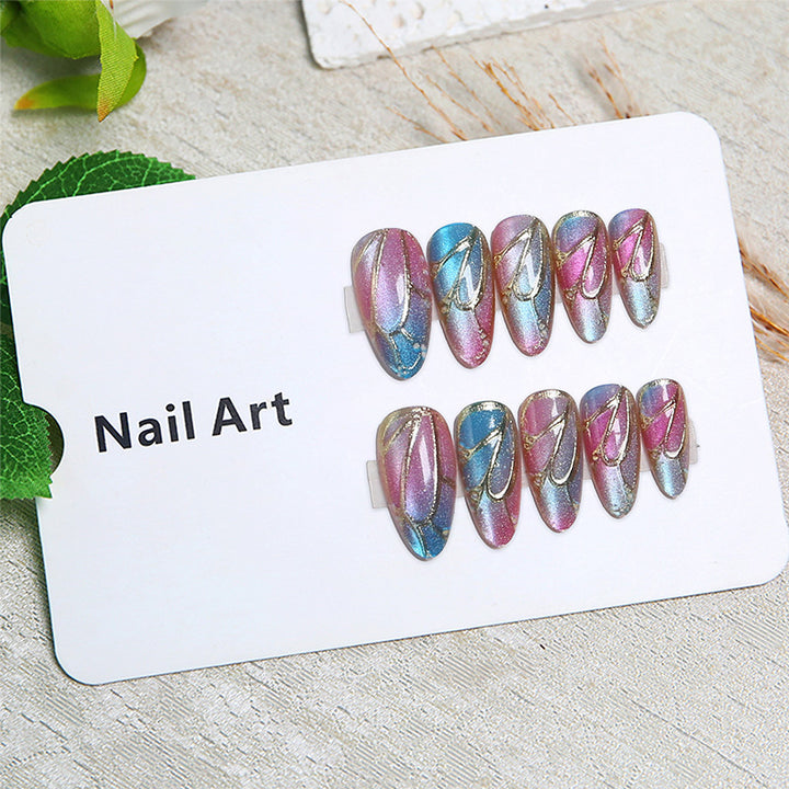 Artful Nail Tips with Holographic Accents Bowlift