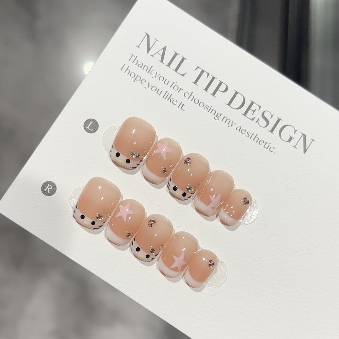Artificial nails with Creative Animal Designs Bowlift