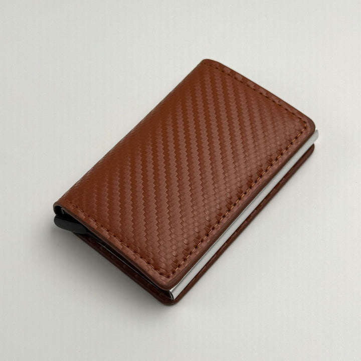 Slim RFID-Blocking Automatic Card Eject Leather Wallet Bowlift