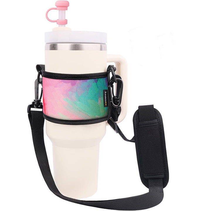 Unisex Portable Cup Holder with Shoulder Strap Bowlift