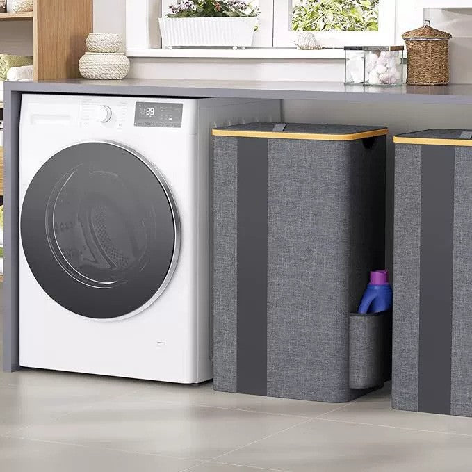 Practical laundry container with removable mesh bag Bowlift