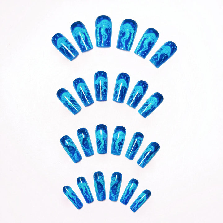 Glow-in-the-Dark Jellyfish Nail Art Bowlift