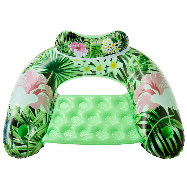 Unisex Inflatable Comfort Pool Lounger with Headrest Bowlift