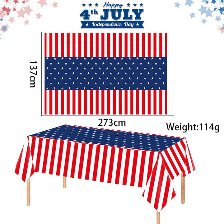 Unisex non-large waterproof party tablecloth with star stripe motif Bowlift