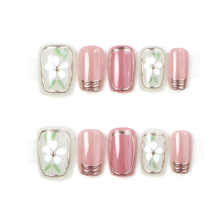 Floral Printed Press-On Nail Art Set Bowlift