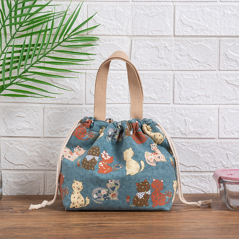 Drawstring Cat-Themed Storage Bag Bowlift