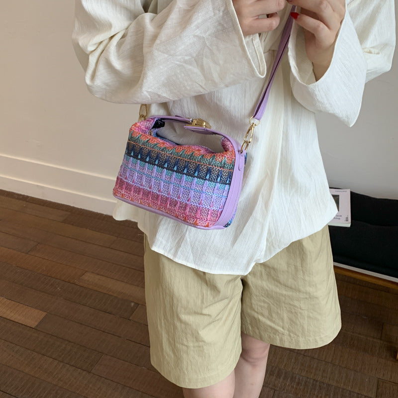 Textured Handwoven Mini Crossbody Bag Bowlift