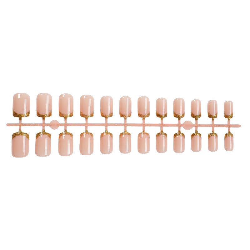 Elegant Press-On Nail Collection with Gold Accent Details Bowlift