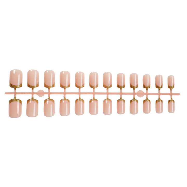 Elegant Press-On Nail Collection with Gold Accent Details Bowlift
