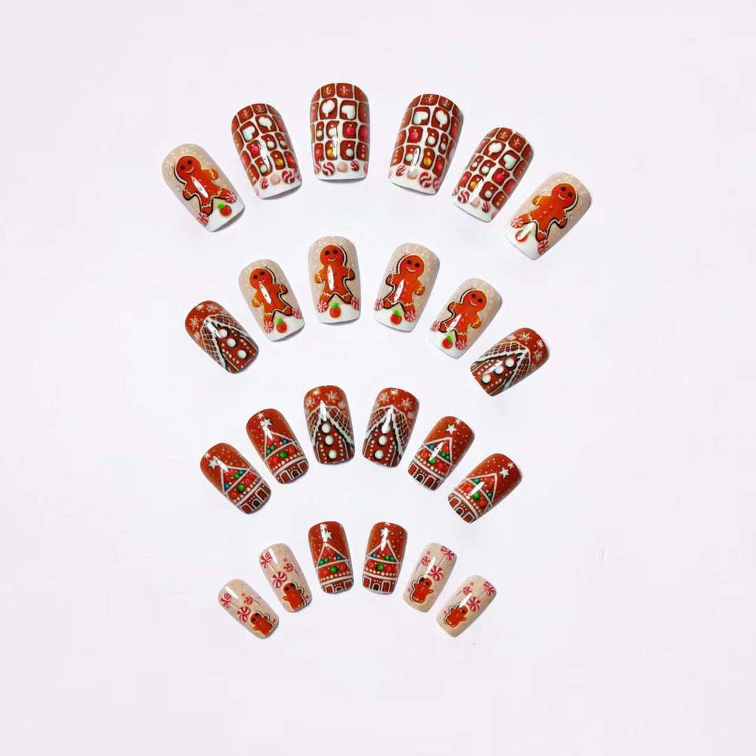 Gingerbread-Themed Nail Art Bowlift