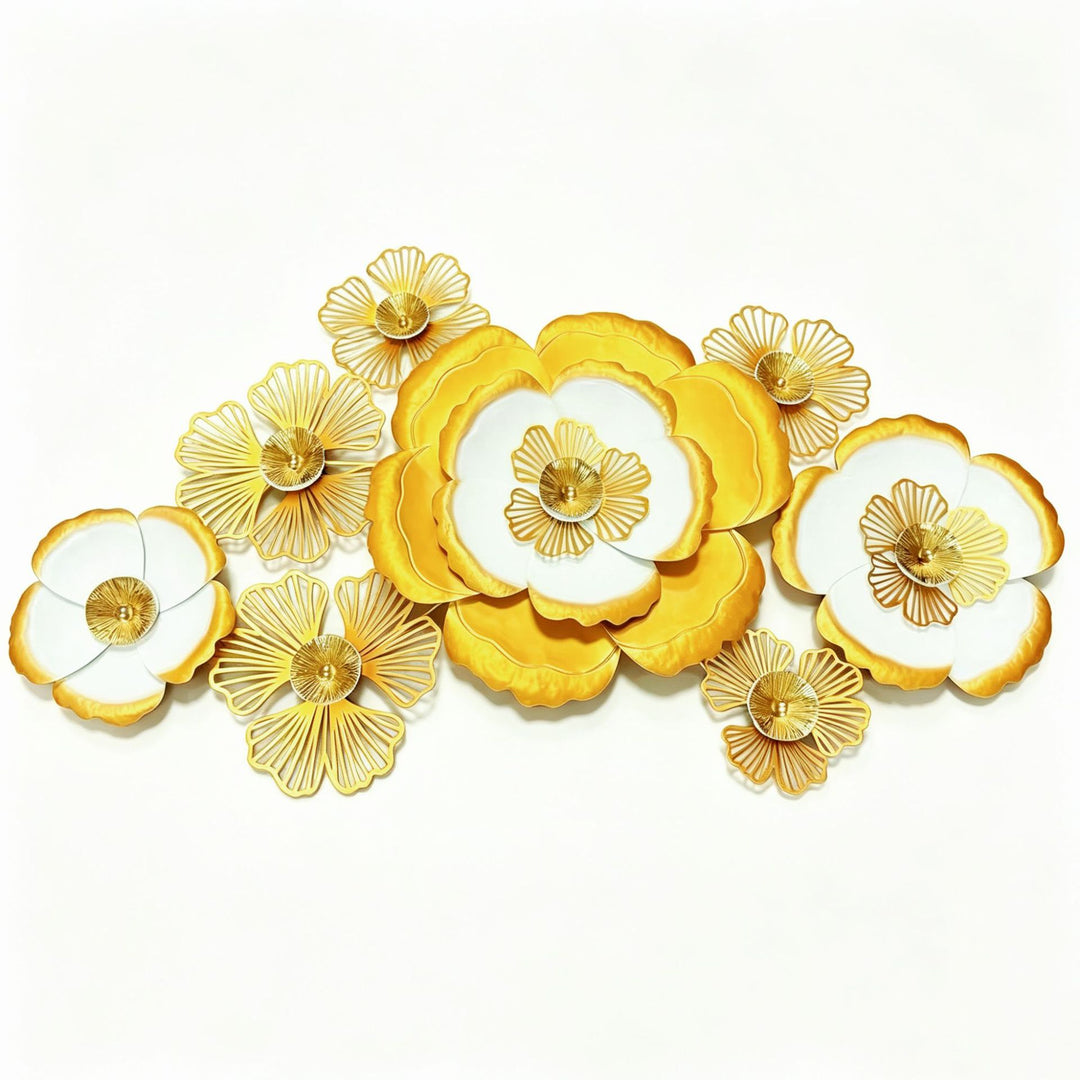 Decorative Metal Floral Wall Art Sculpture Bowlift