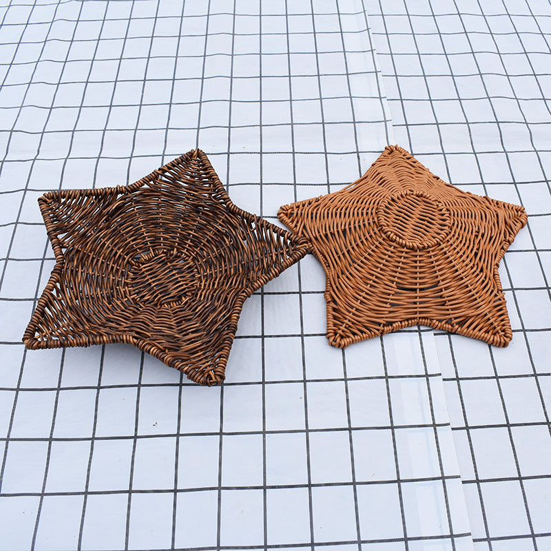 Handmade Star-Shaped Woven Basket Bowlift