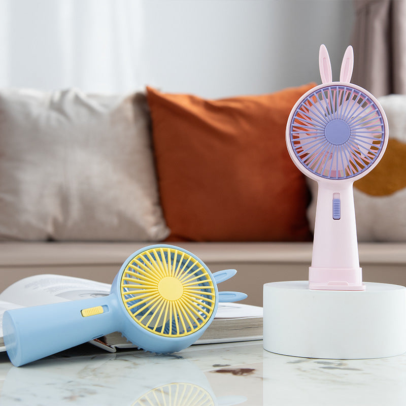 Creative Rabbit Ears Handheld Fan Bowlift