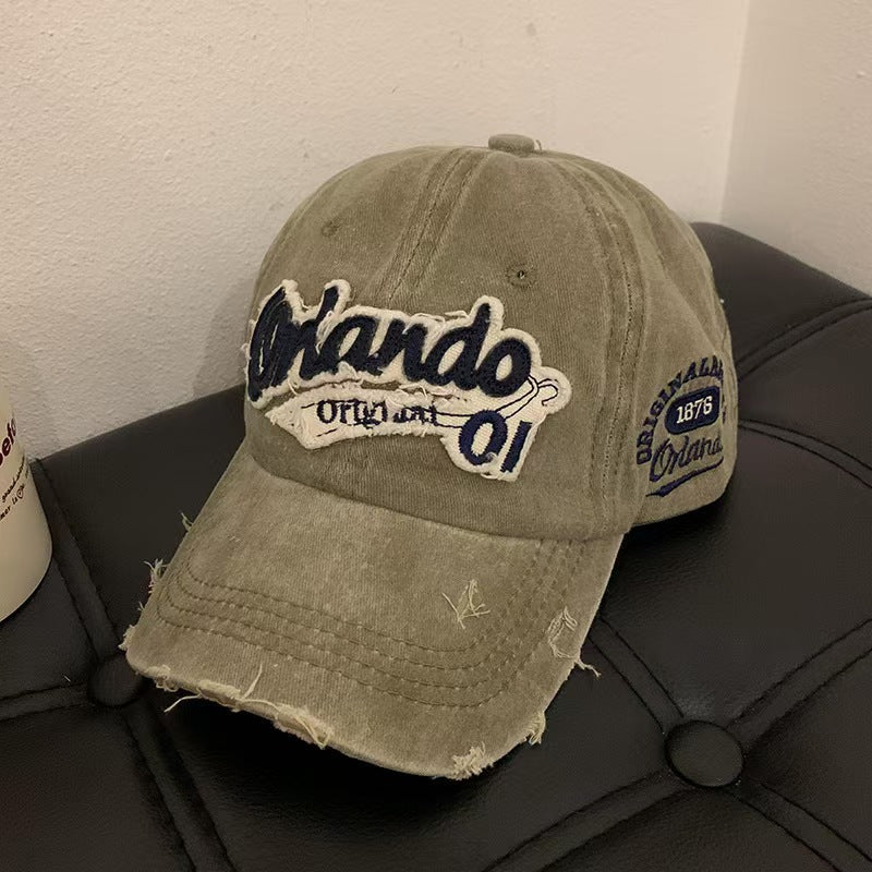 Unisex Distressed Vintage-Style Baseball Cap Bowlift