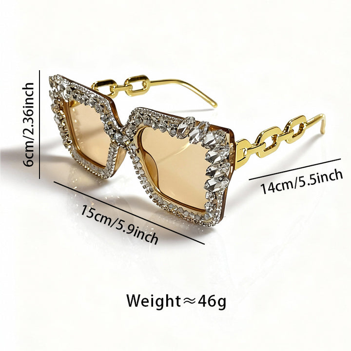 Decorative Rhinestone Embellished Sunglasses Bowlift